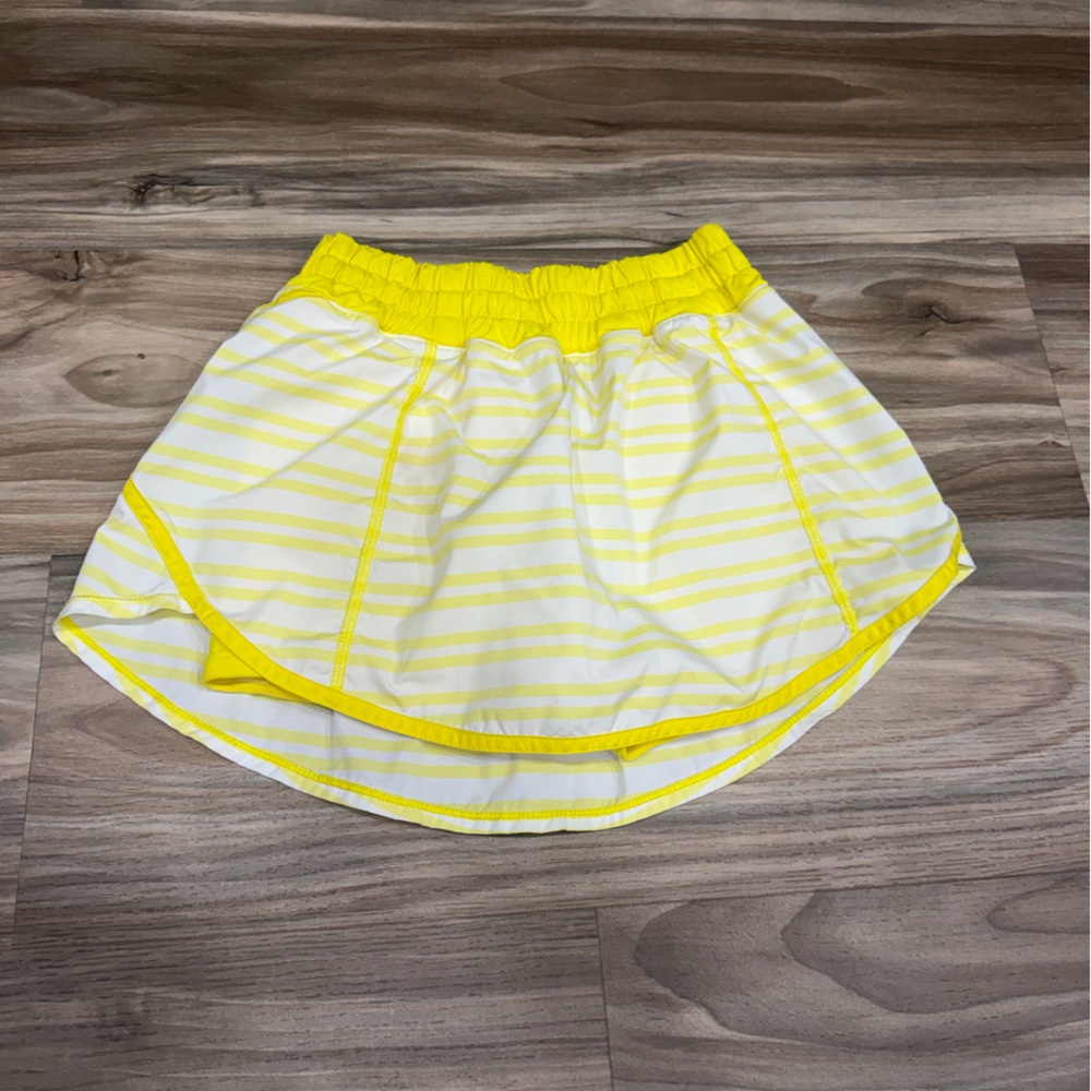 lululemon athletica Yellow and White Striped Athletic Skort